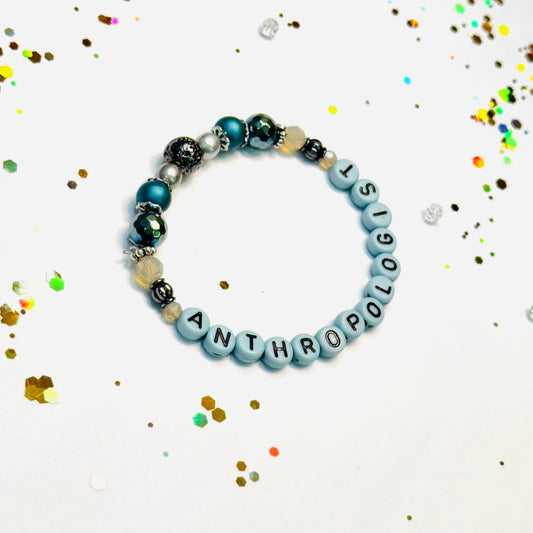 Anthropologist | Single strand beaded scientist friendship bracelet