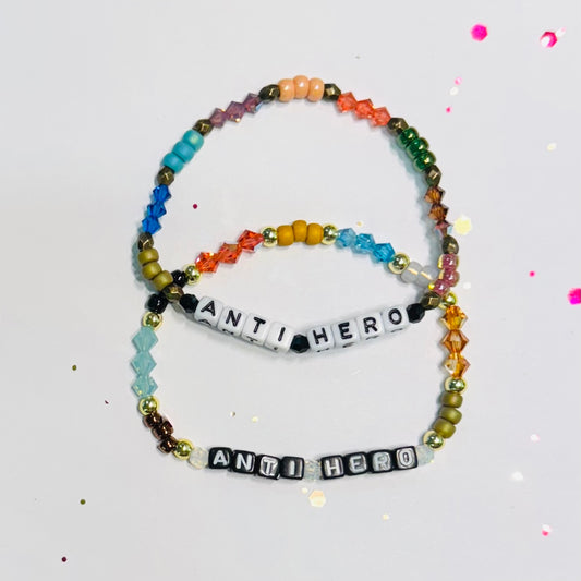 Anti Hero | Single strand beaded friendship bracelet