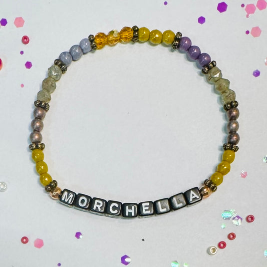 Morchella (morel) (black/white letters)